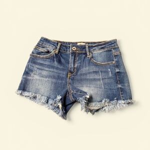 A2 Jeans Los Angeles Distressed Denim Shorts Size S Frayed Hem